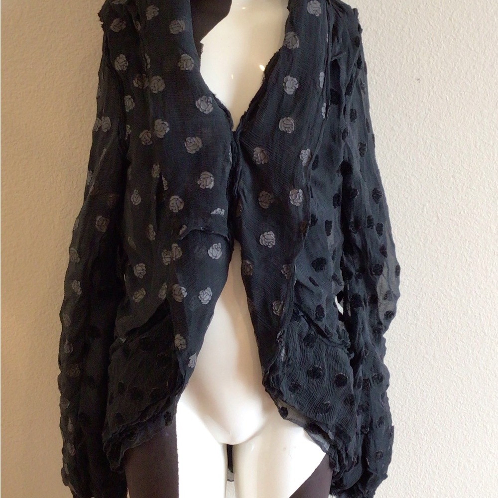 Marc Le Bihan silk and poly jacket, size 38, long sleeve, dressy